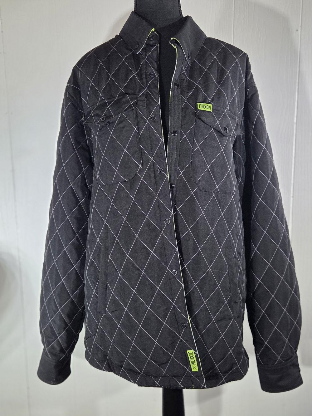 Dixxon Men’s Reversable Quilted Black/Green Jacket